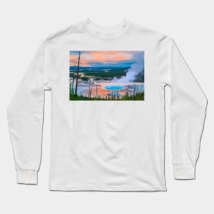 Yellowstone National Park Painting Long Sleeve T-Shirt
